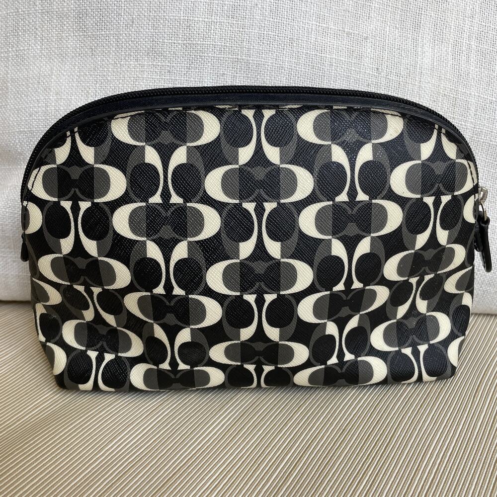 Coach Peyton Signature Pouch Wallet Set | Pink Blue Black 3pc - Picture 7 of 14